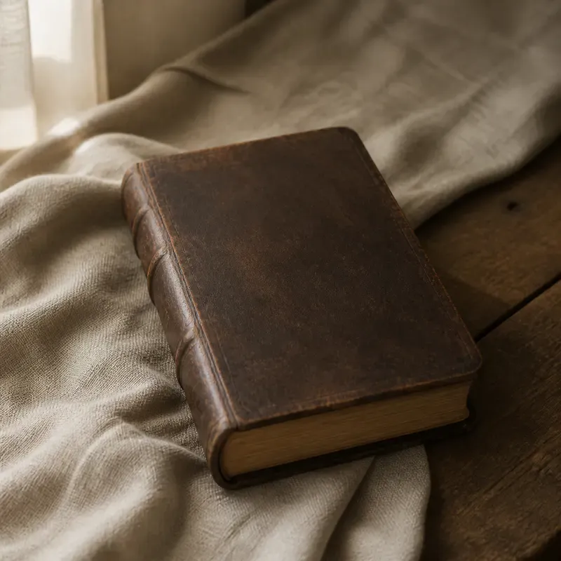 Libro antiguo sobre lino y madera